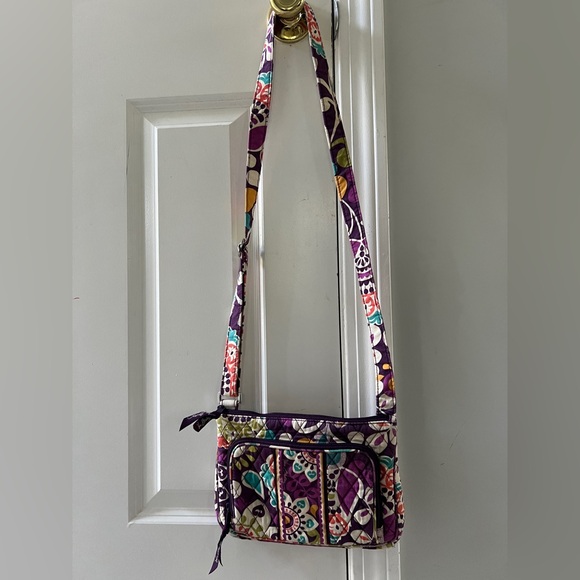 Vera Bradley “Plum Crazy” Women's Shoulder Bag Crossbody, Purple Magenta Floral - Picture 2 of 9